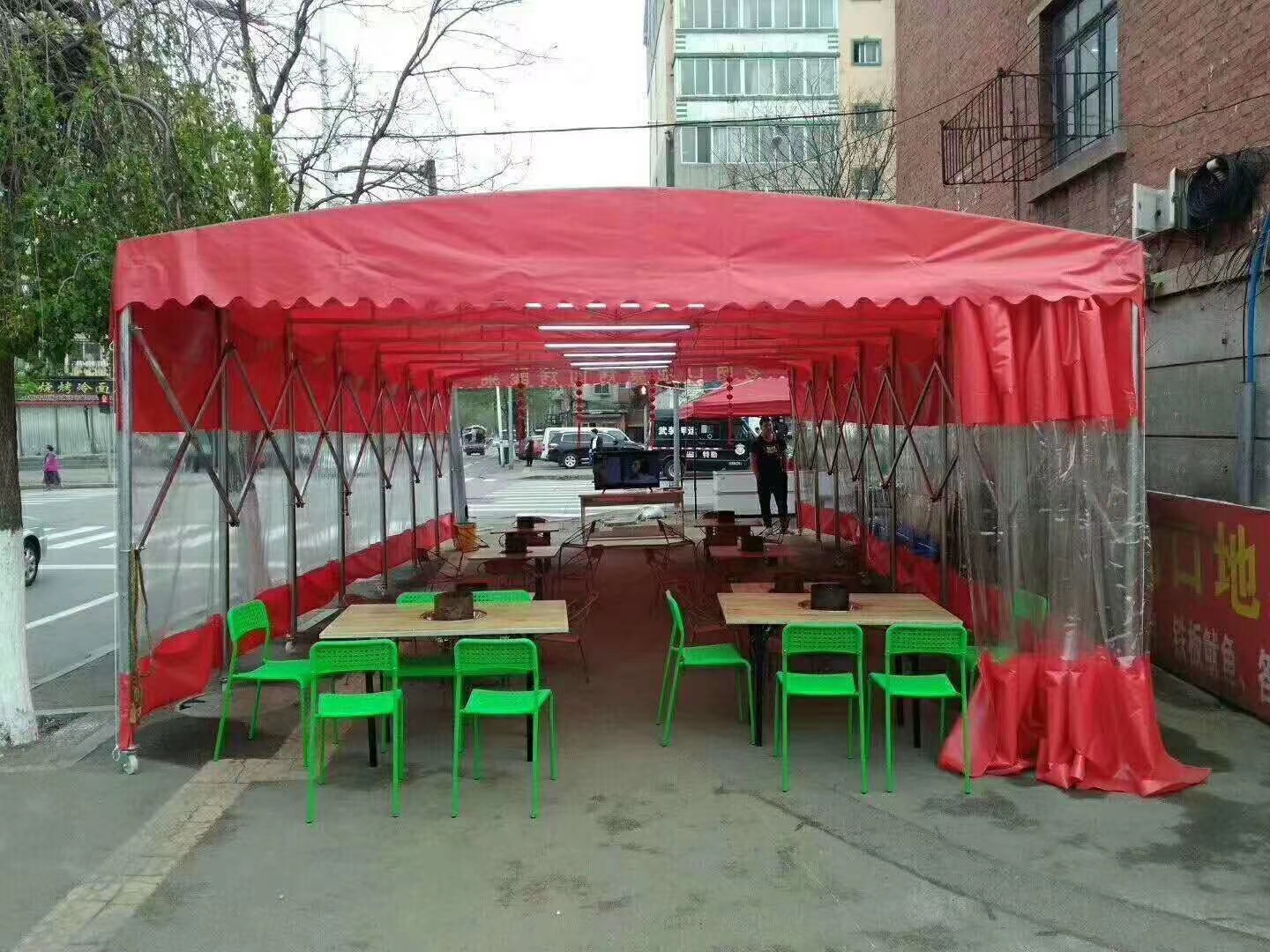 甘肃甘南户外活动推拉篷 大排档夜市简易伸缩折叠推拉蓬摩托车遮阳遮雨推拉棚 大排档夜市简易折叠推拉篷户