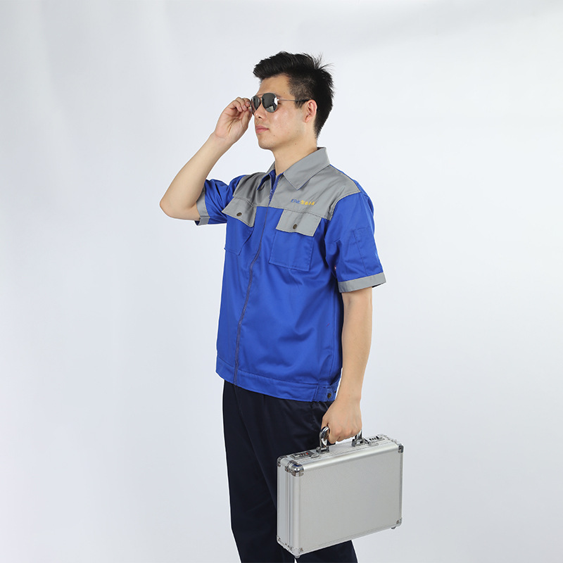 温州夏季工作服套装 男半袖薄款上衣 耐磨汽修厂服工装定制