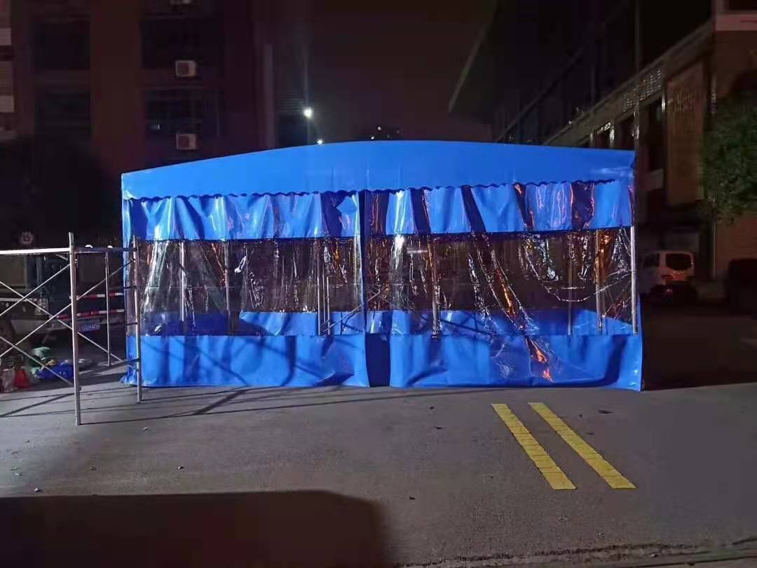 山东潍坊电动推拉雨棚烧烤大排档推拉雨蓬电动推拉棚测量安装定做 推拉篷