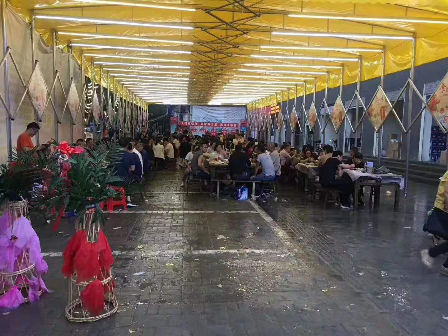 河南登封推拉雨棚活动帐篷户外大型移动伸缩遮阳棚摆摊棚收缩折叠蓬停车棚