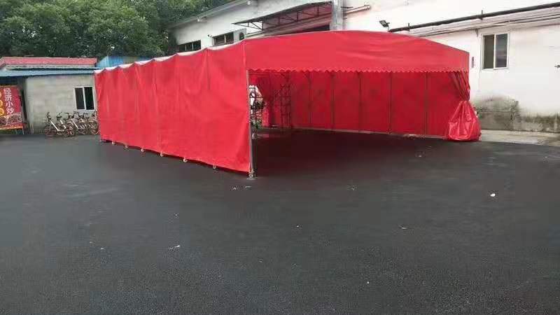 安徽淮北电动推拉雨棚烧烤大排档推拉雨蓬电动推拉蓬测量安装定做