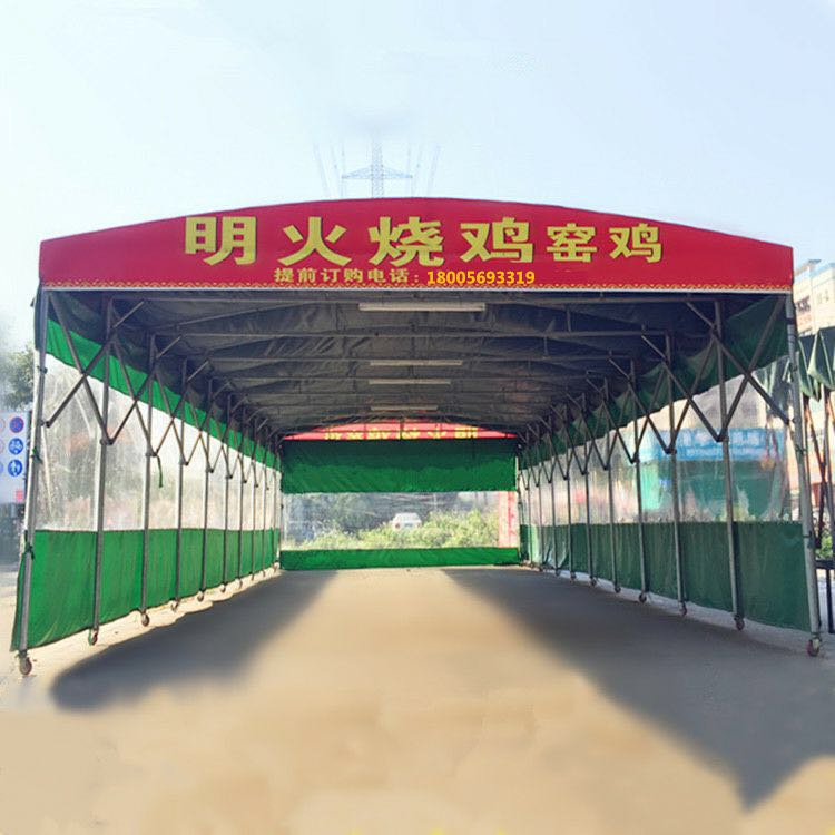 山东龙口电动推拉雨棚烧烤大排档推拉雨蓬电动推拉棚测量安装定做 推拉篷