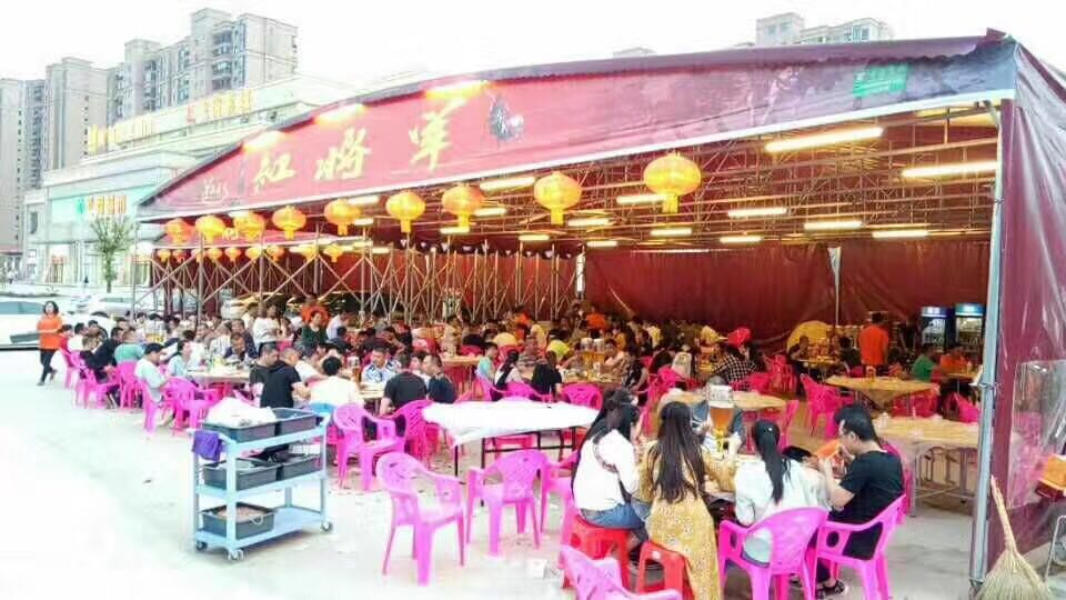 山东海阳推拉雨棚活动帐篷户外大型移动伸缩遮阳棚摆摊棚收缩折叠蓬停车棚