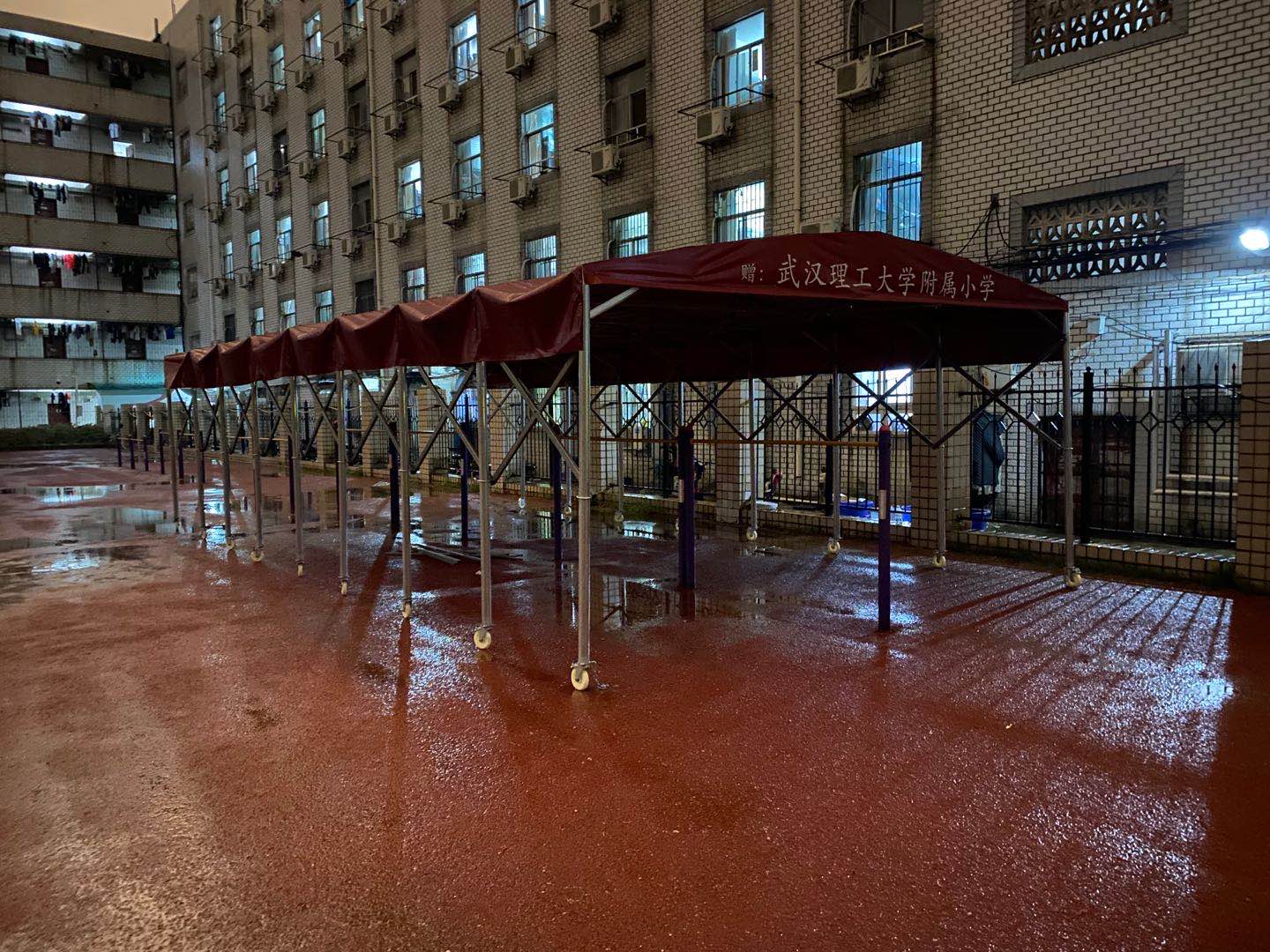 河南禹州电动推拉雨棚烧烤大排档推拉雨蓬电动推拉棚测量安装定做 推拉篷