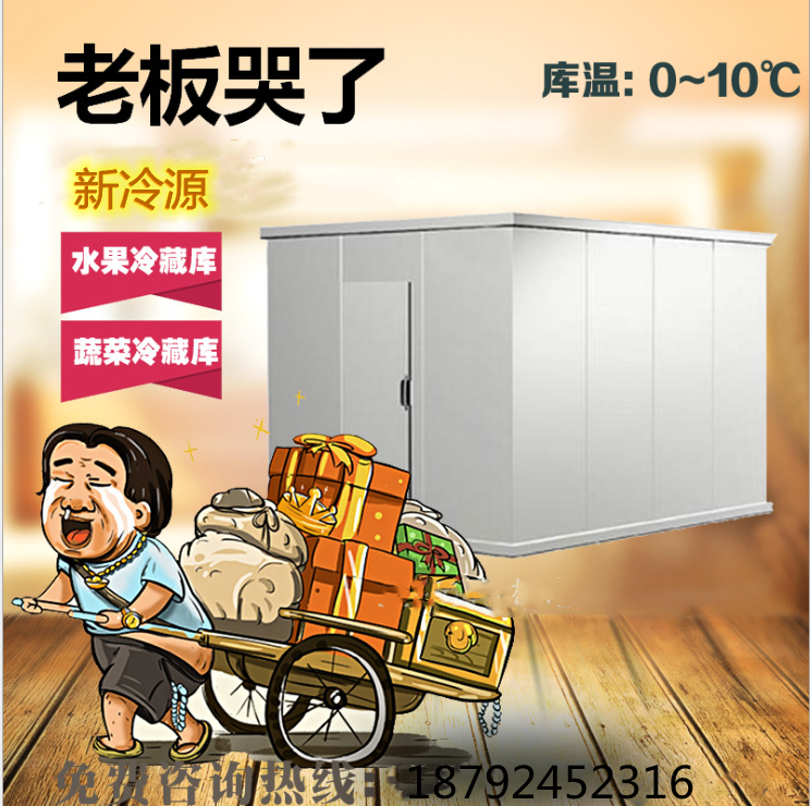 冷库全套设备 超市水果蔬菜保鲜库 水产速冻海鲜冷冻库 定制冷库