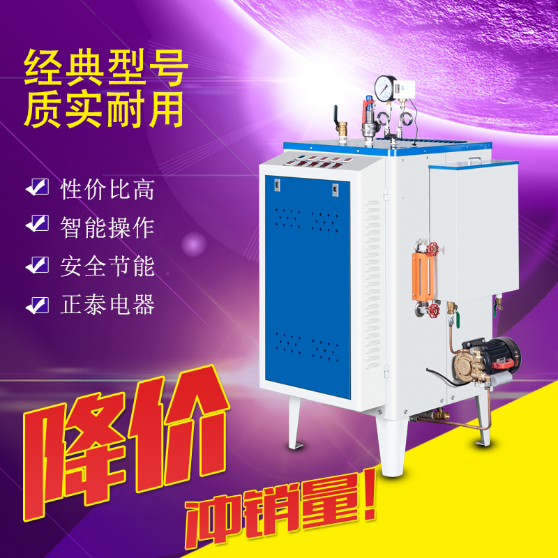 36kw四管全自动电加热蒸汽发生器服装熨烫煮豆浆馒头酿酒工程养护锅炉