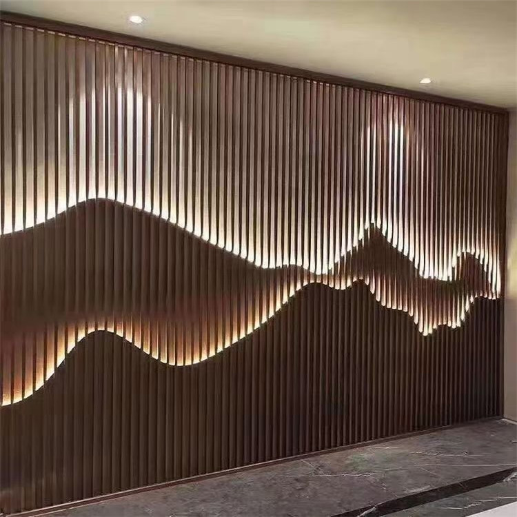 定制各种不锈钢屏风 激光 高端铝雕 金属隔断墙 酒店艺术假山