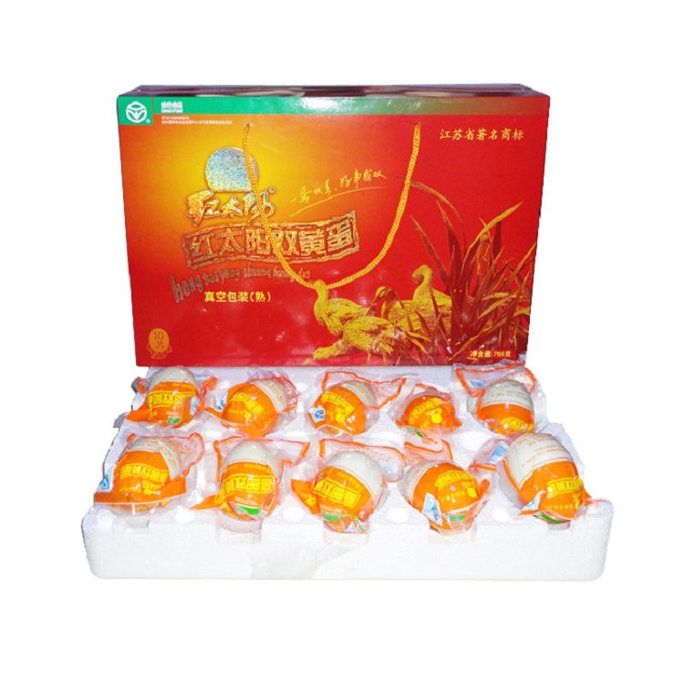 红太阳 高邮双黄蛋/礼盒/10枚/766g 超级精品 团购热销 江苏咸鸭蛋厂家 咸鸭蛋厂家直销