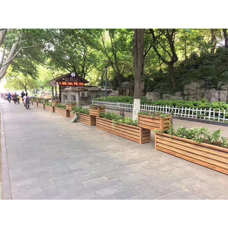 临朐厂家 全铝花箱出售 实木组合花箱 支持设计