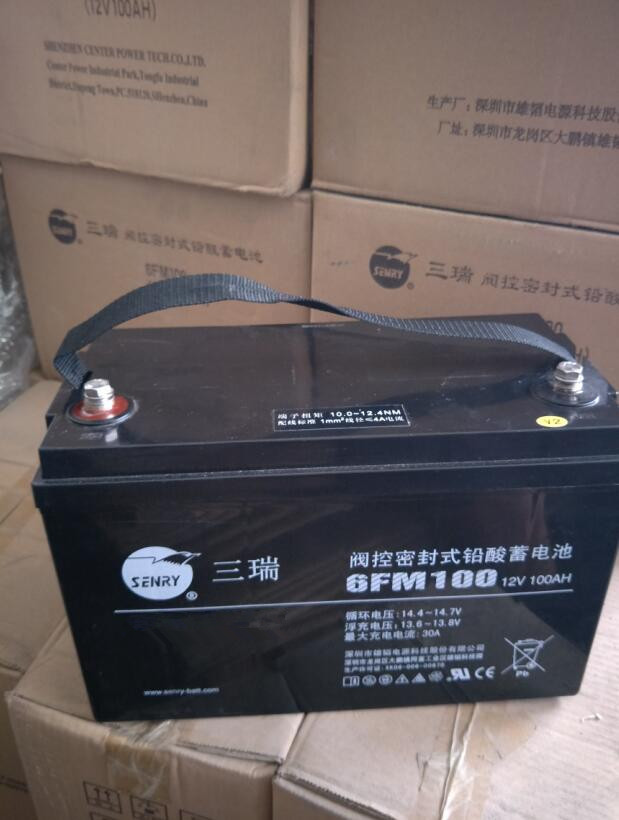 SENRY三瑞蓄电池6FM100 12V100AH 铅酸电源 直流屏阀控