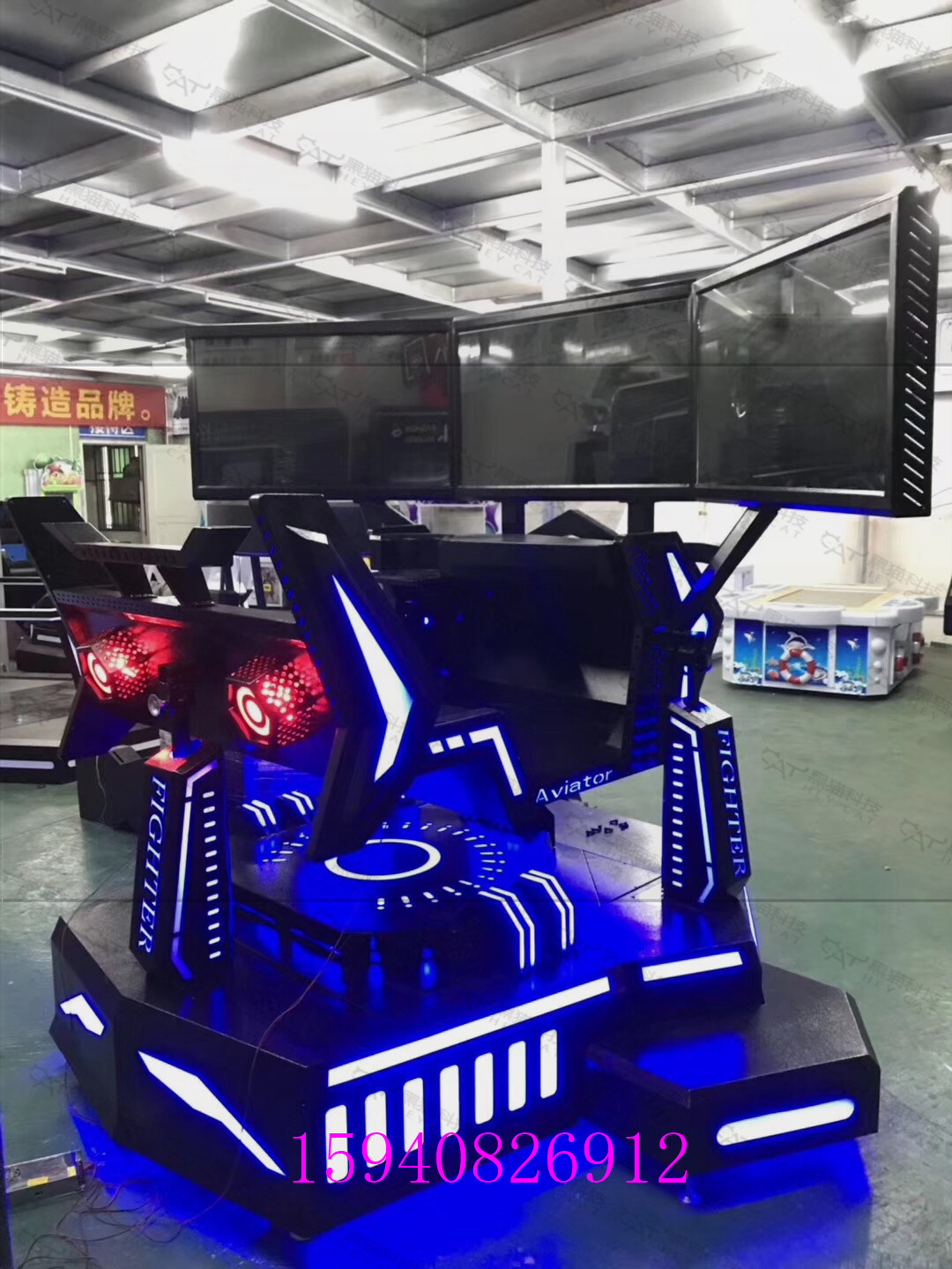 电玩城VR六轴三屏赛车模拟器驾驶舱体感一体机虚拟游戏体验馆设备