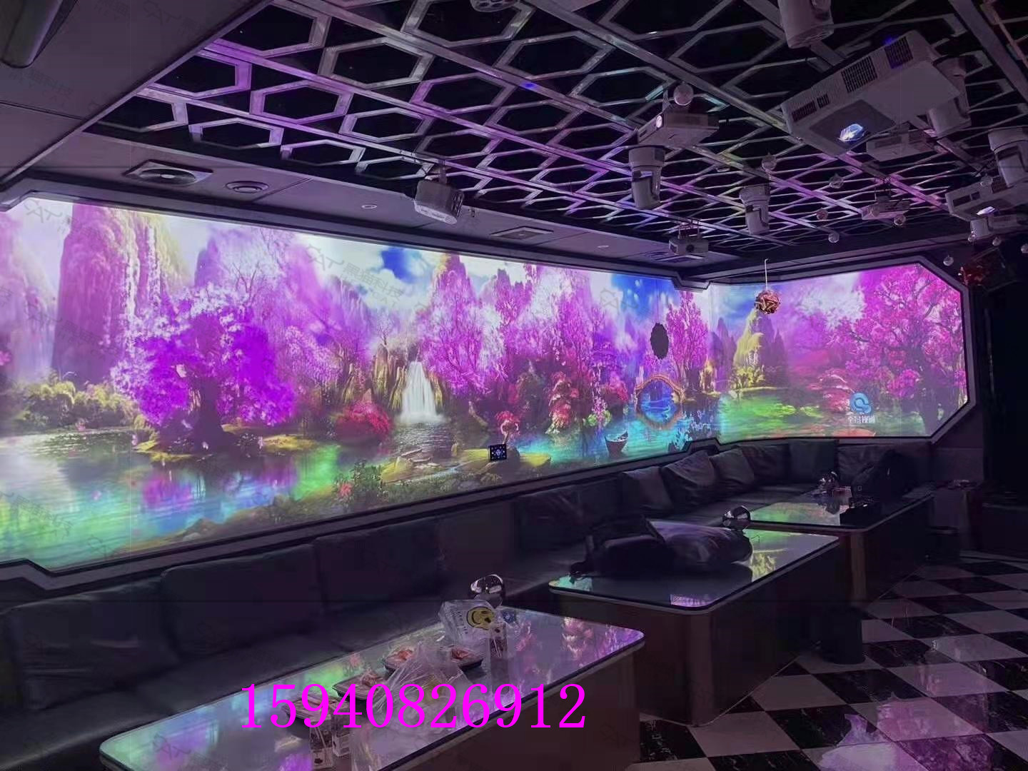 3D全息投影餐厅 5D沉浸式KTV投影设备多通道融合软件光影餐吧酒吧