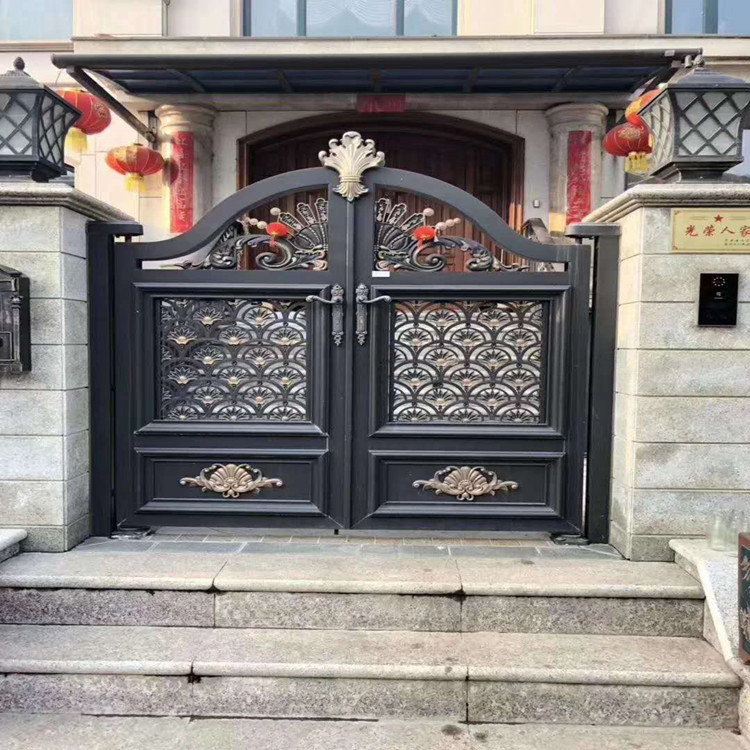 欧彩铝艺别墅门   乡村铝艺门  铝合金大门安装