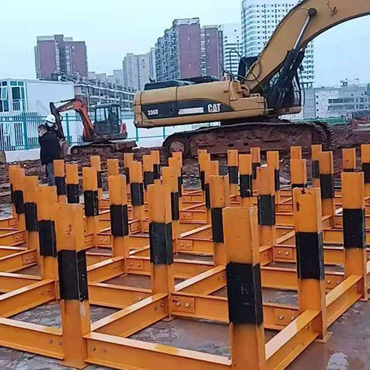 永邦  江西  建筑工字钢原材料堆放架    黄黑相间钢筋堆放架   施工用钢筋堆放架
