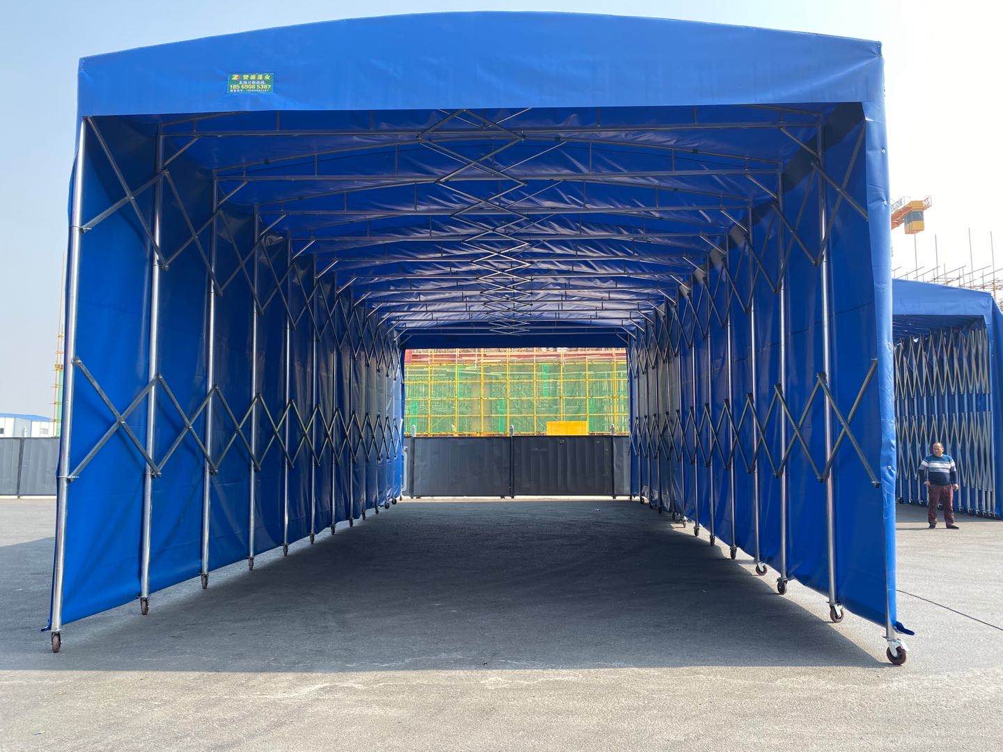 洛阳大型移动推拉雨棚伸缩式折叠活动排挡仓库帐篷烧烤棚子伞棚遮阳蓬