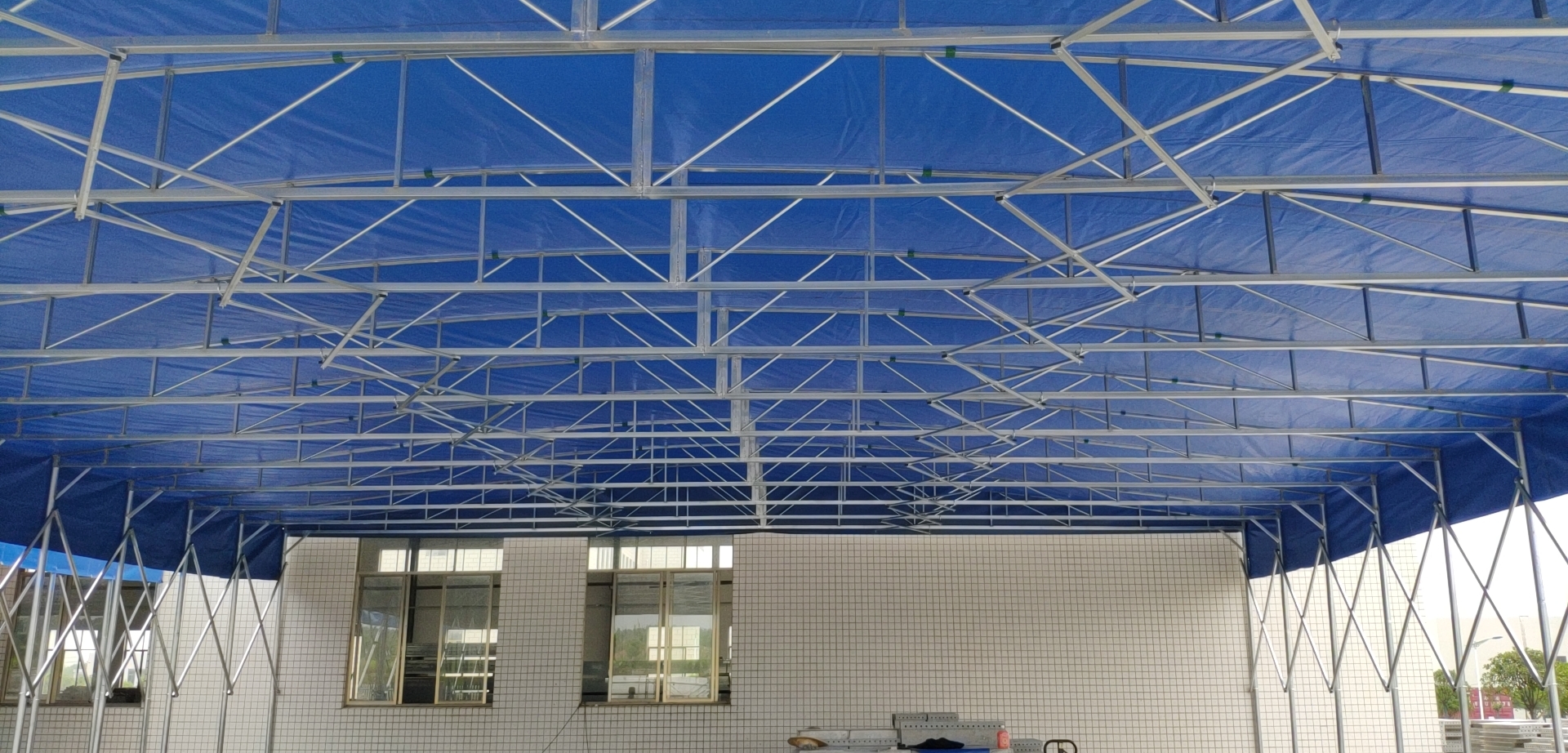 永兴户外活动伸缩遮阳挡雨棚仓库推拉帐篷 工厂移动折叠推拉蓬