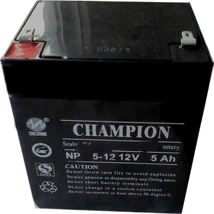 Guan军蓄电池NP5-12 12V5Ah门禁CHAMPION铅酸免维护UPS直流屏EPS童车 电瓶