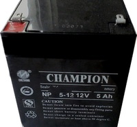 Guan军蓄电池NP5-12 12V5Ah门禁CHAMPION铅酸免维护UPS直流屏EPS童车 电瓶