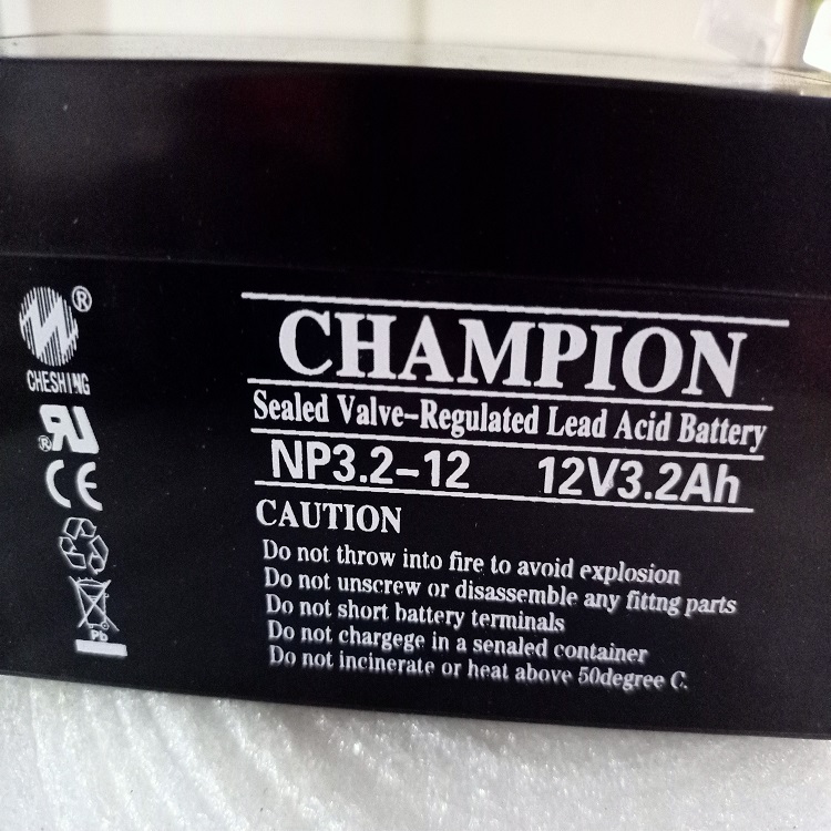 guan军CHAMPION蓄电池12V3.2AH电梯应急仪表仪器设备NP3.2-12消防控制器