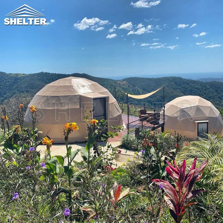 户外露营生态度假村 半透明星空球可配三角纱窗 海边观景球形餐厅