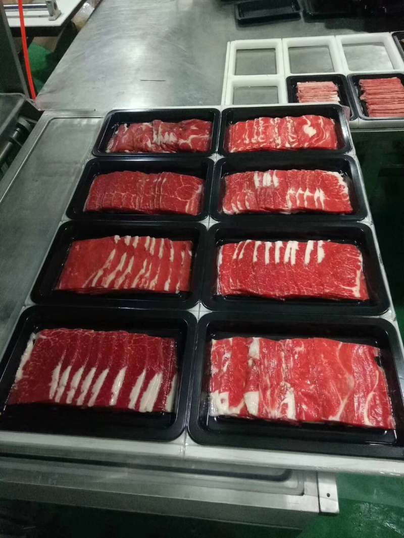 火锅肉片 牛羊肉鲜切肉片真空贴体皮肤包装盒海鲜产品真空贴体皮肤包装膜  厂家定制