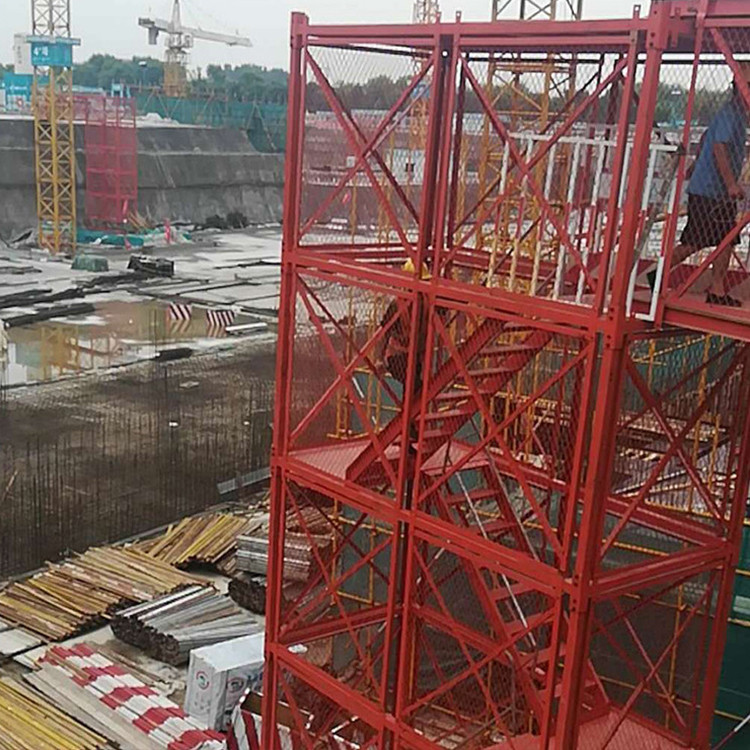 墩柱式安全梯笼 组合式安全梯笼 利科建筑器材 安全防护梯笼