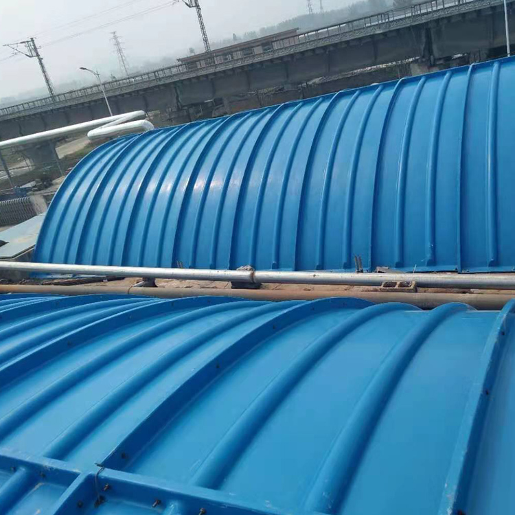 玻璃钢污水池弧形盖板 圆形污水池加强筋玻璃钢罩 污水罐盖板