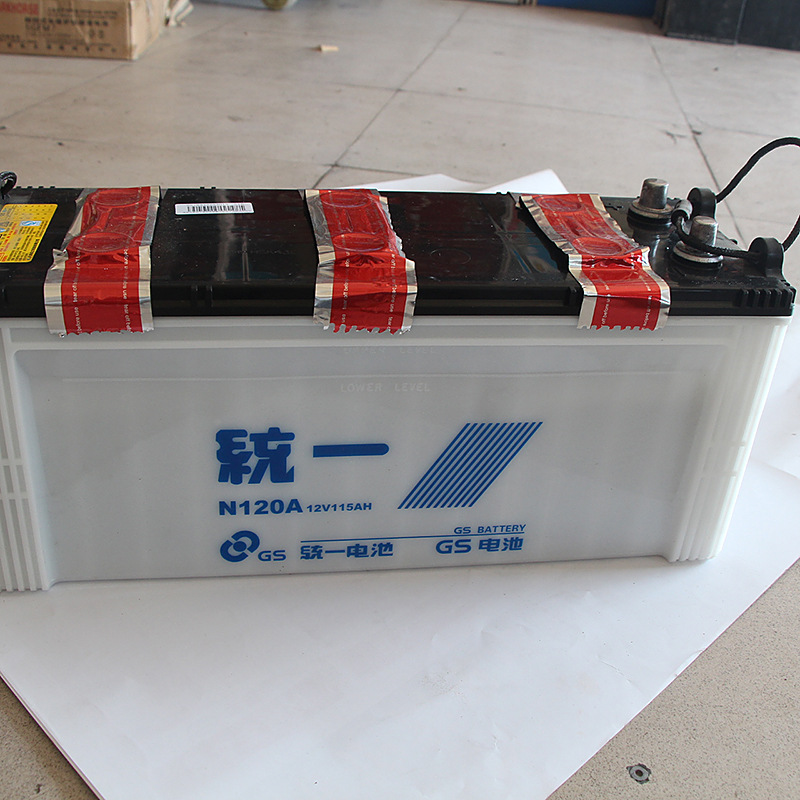 统一12v120ah蓄电池 6-QA-205min汽车电瓶N120A蓄电池