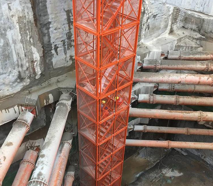供应桥梁安全梯笼 建筑施工地铁基坑安全梯笼	盘扣式脚手架