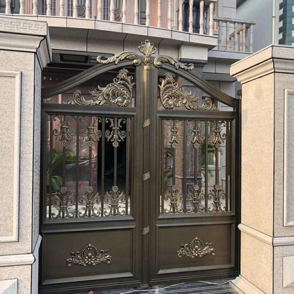 江锐铝艺大门定制  新中式铝艺庭院别墅大门  15年质保  包运输
