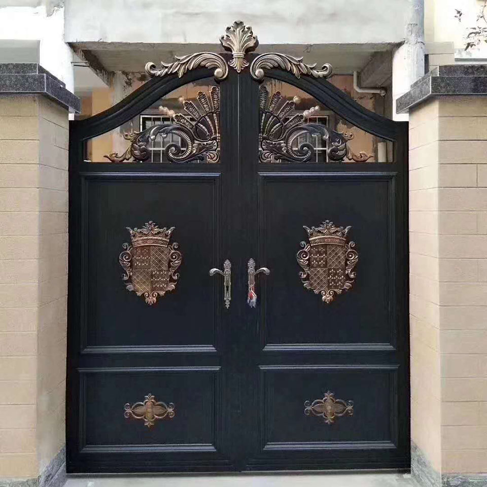 江锐铝艺大门定制  农村铝艺庭院别墅大门  防潮，无异味，不易变色