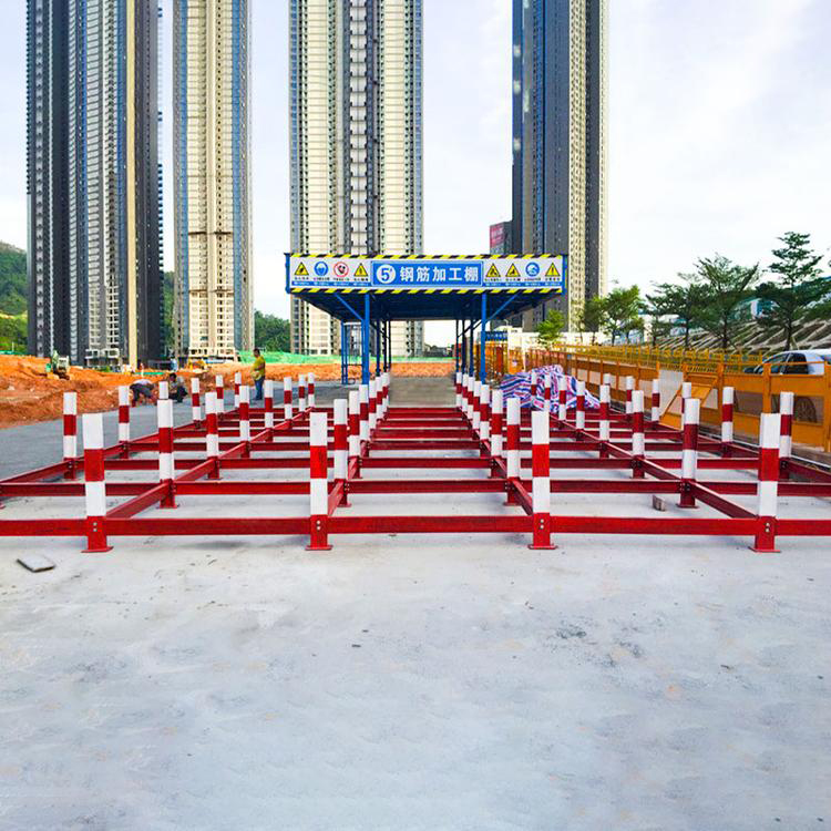 永邦建筑  云南  建筑定型化钢筋堆放架  工字钢材料摆放平台  施工用钢筋堆放架