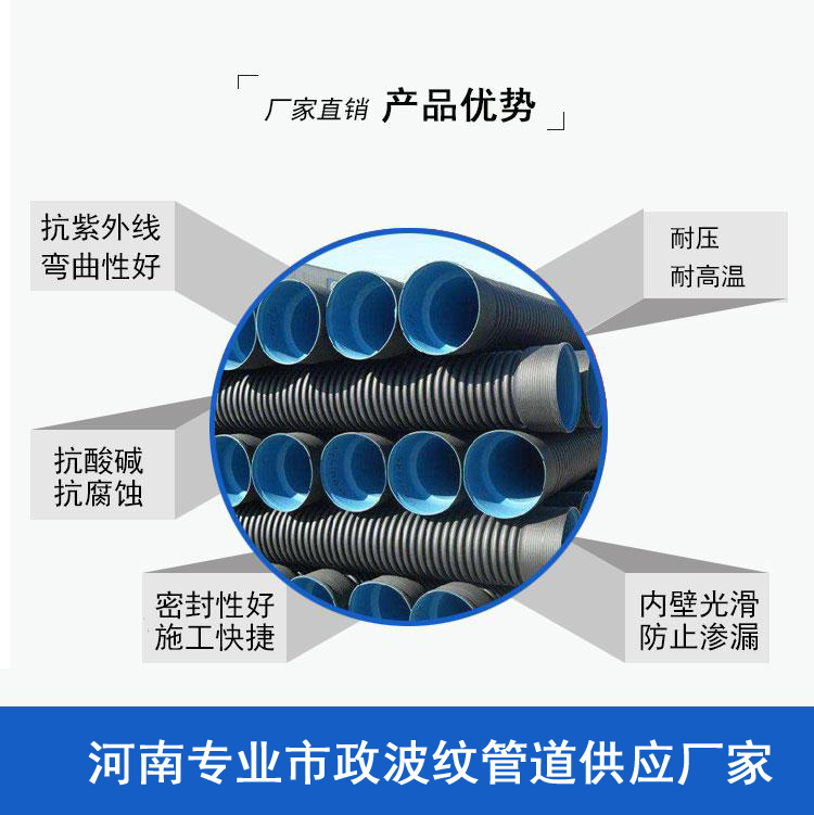 预应力塑料波纹管生产基地高密度增强大口径排污管