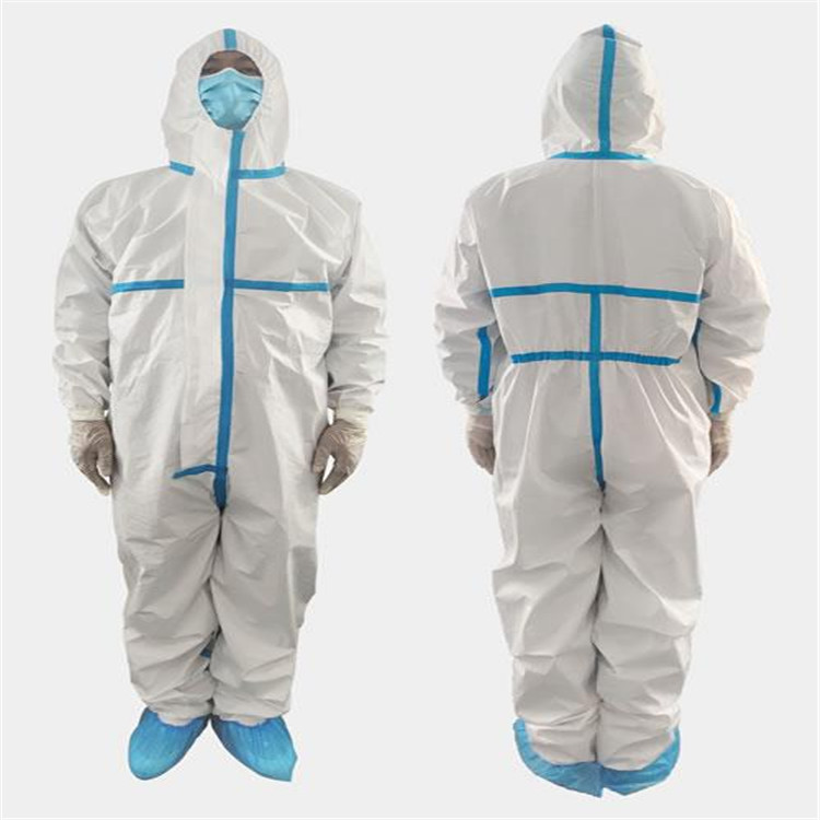 白色增强型连体防护服  医用胶条型防化服