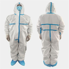 白色增强型连体防护服  医用胶条型防化服