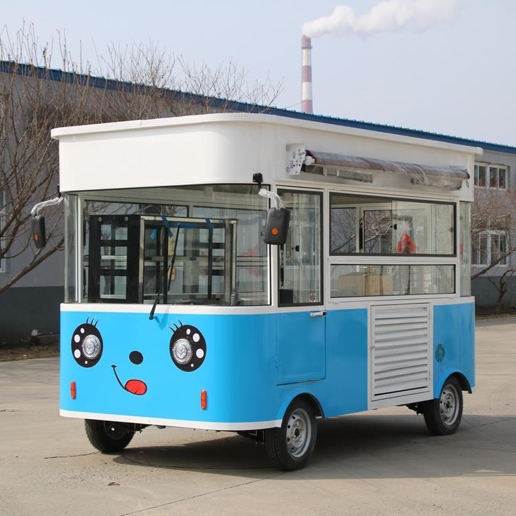 河南厂家直销夜市小吃车 多功能餐车 电动四轮油炸小吃车
