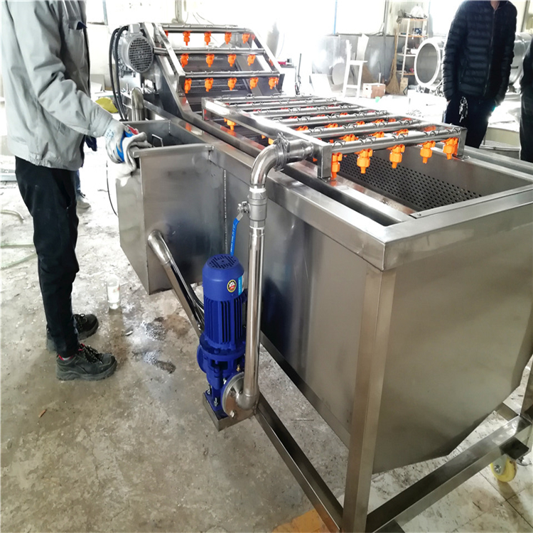 气泡喷淋式洗菜机品质保障  省水省时间  多功能果蔬清洗流水线