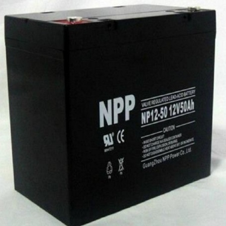 NPP耐普蓄电池NPG12-50胶体免维护12V50AH UPS/EPS电源船舶计算机电信设备核电站