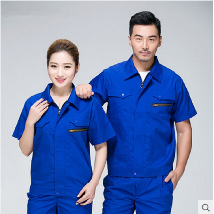 苏州短袖工作服套装 夏季工作服工厂车间工装定制 