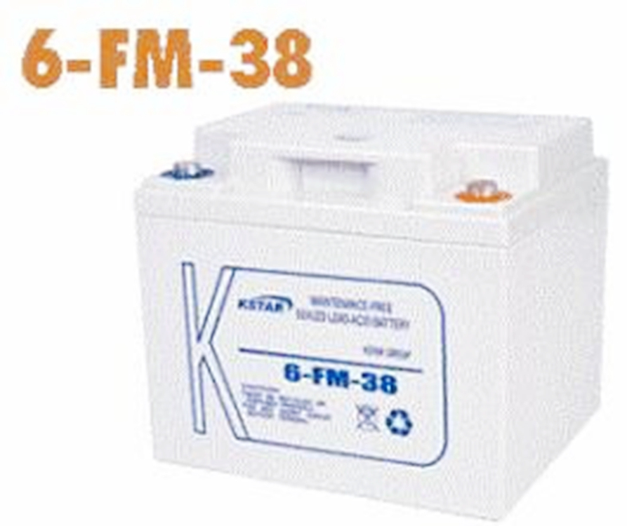 科士达蓄电池12V38AH 6-FM-38 UPS/EPS太阳能直流屏电力通信系统铁路免维护铅酸电瓶