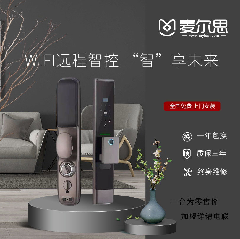 麦尔思智能锁K6 家用全自动智能门锁一触即开 指纹锁招商 