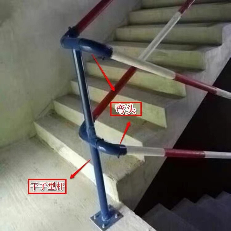 定型化建筑工地临边防护栏 楼梯扶手立杆 钢管楼梯扶手立柱 