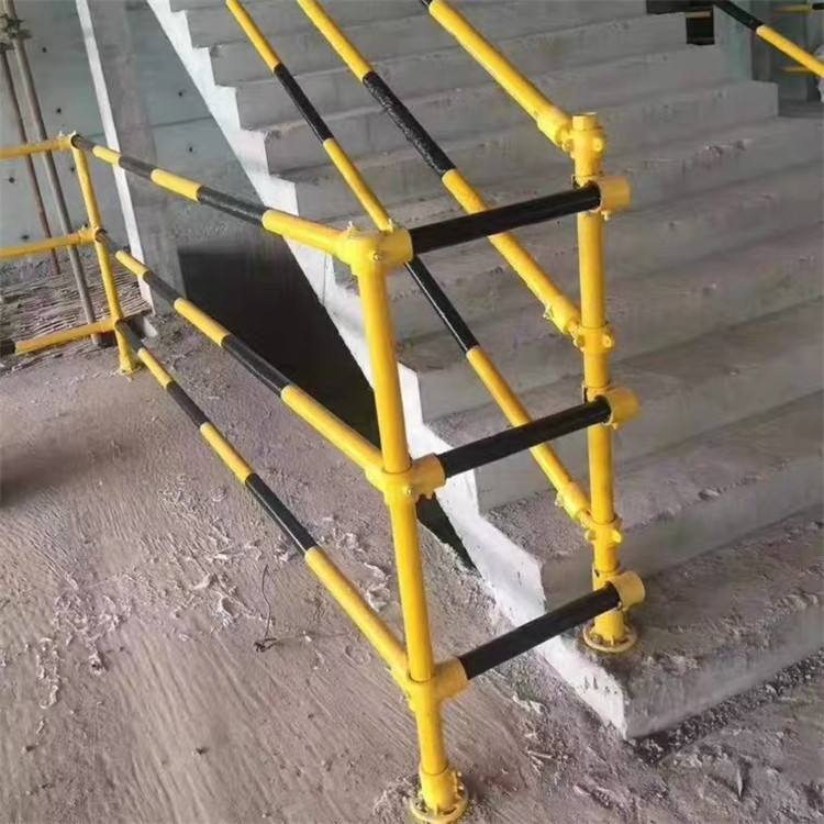 建筑施工楼梯扶手立杆 工地楼梯防护栏立杆 临边干字杆防护栏 会平金属