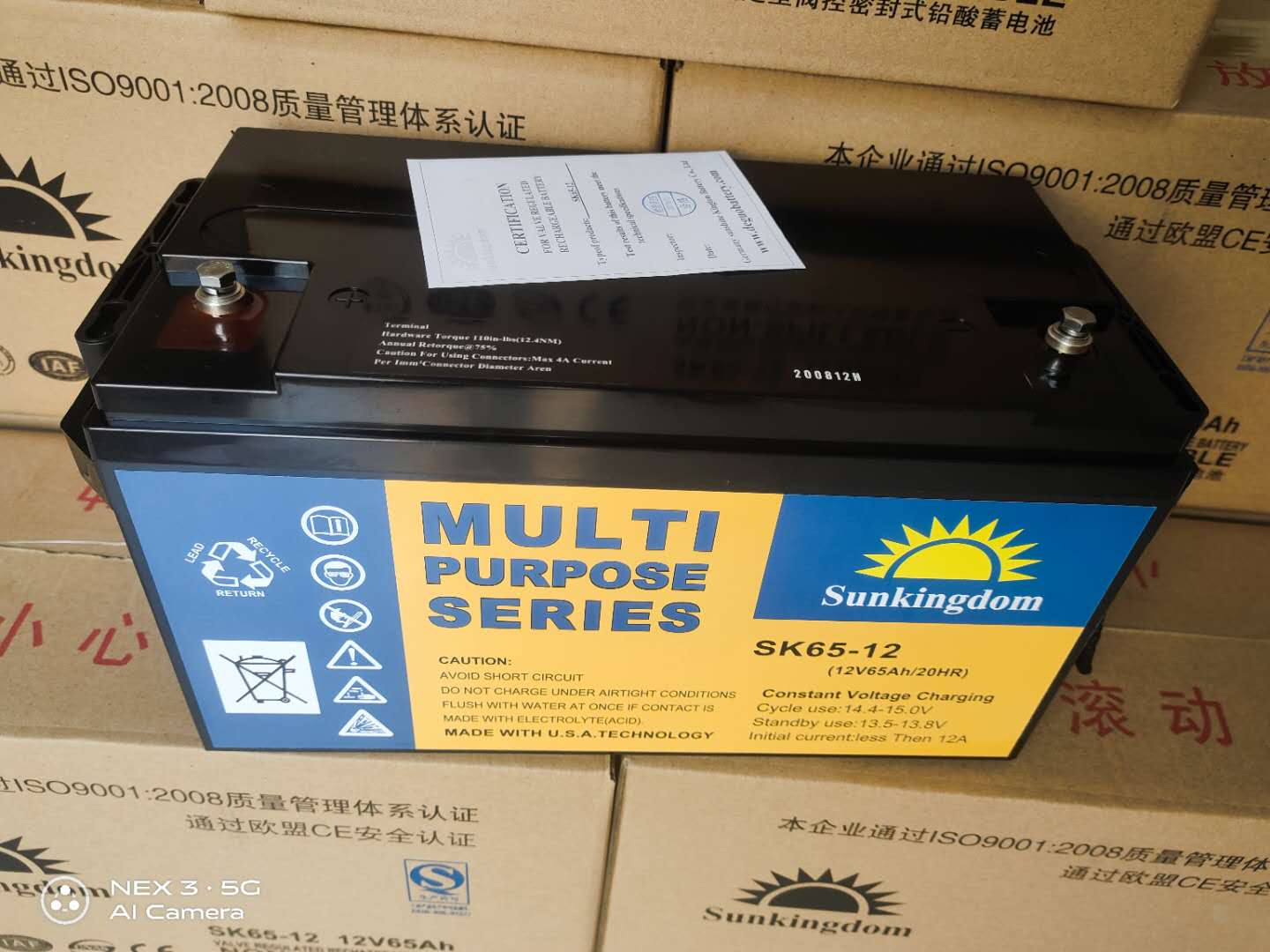 Sunkingdom阳光金顿蓄电池SK65-12 12V65AH医疗设备及仪器仪表电源