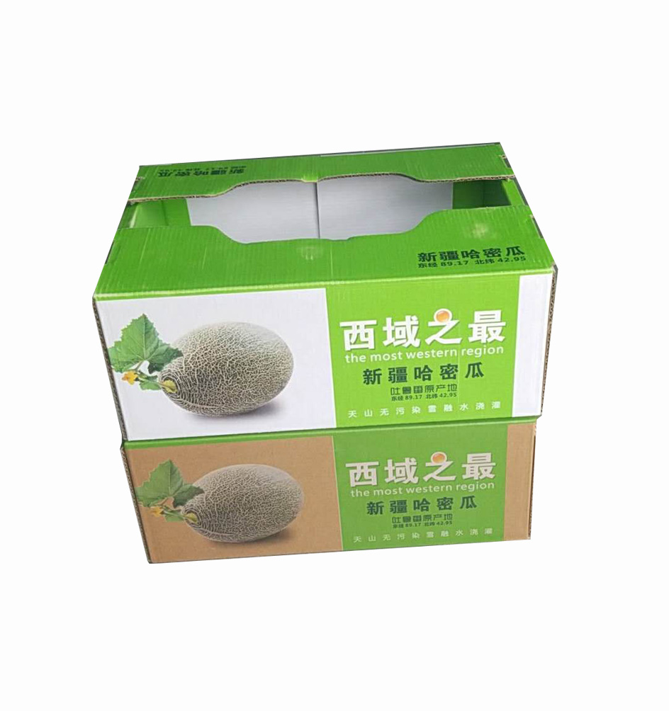 哈密瓜礼品箱 水果包装礼品盒  苹果包装盒纸质手提屋顶包装盒 手提盒
