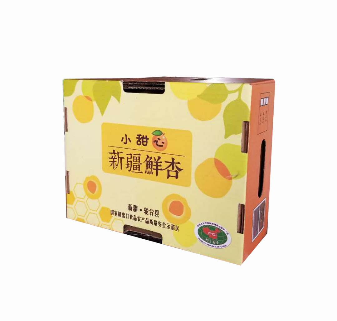 鲜杏礼品箱 香梨水果包装礼品盒  苹果包装盒纸质手提屋顶包装盒 手提盒