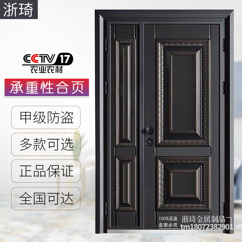 防爆仿铸铝门 厂家直供别墅大门 高端双开门 入户防盗门 