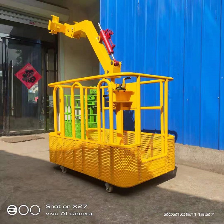 隆森双人吊车吊篮 360度自平衡吊篮 吊车吊篮高空安装广告