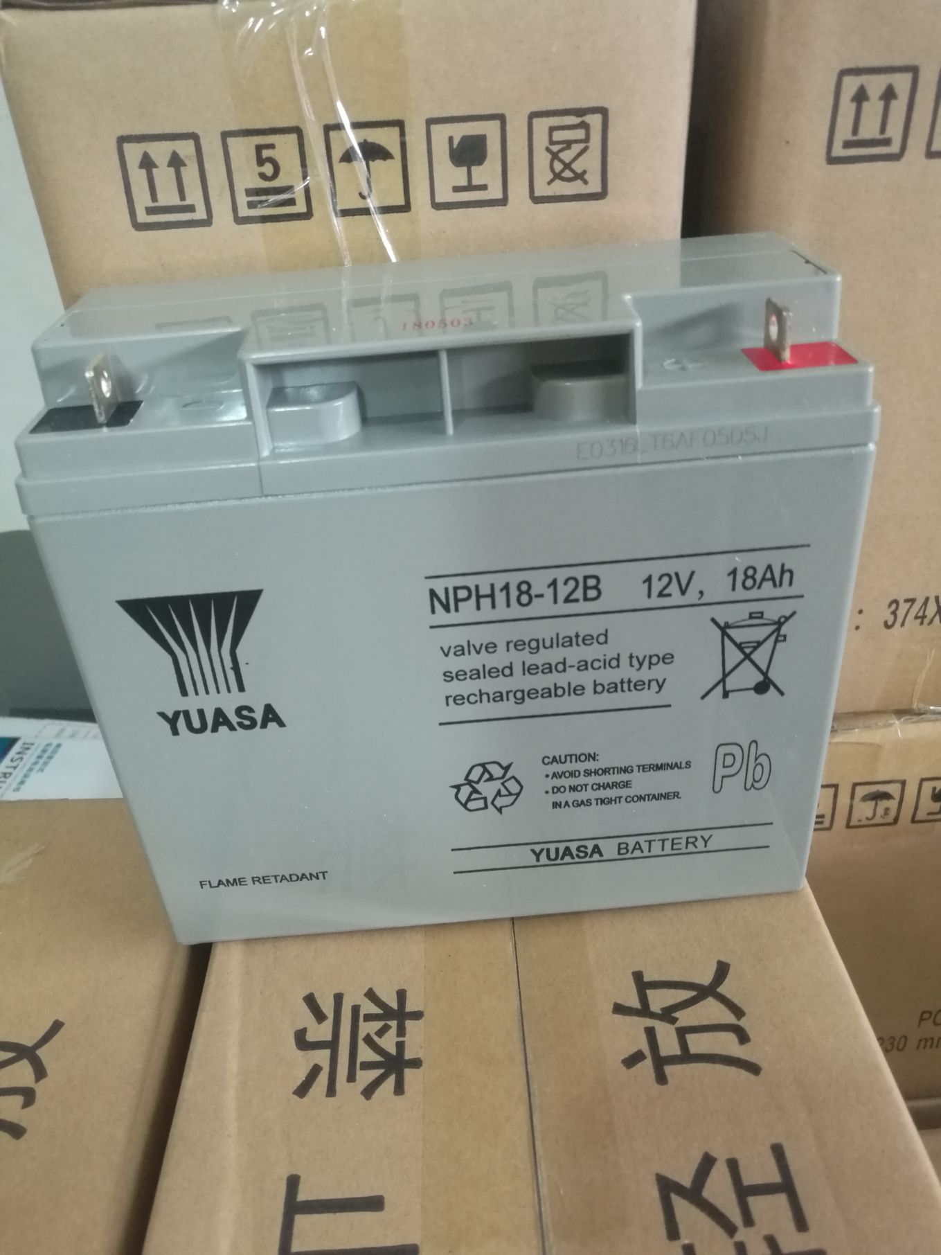 YUASA汤浅蓄电池NPH18-12B 12V18AH电梯系统内置电瓶 原装正品现货