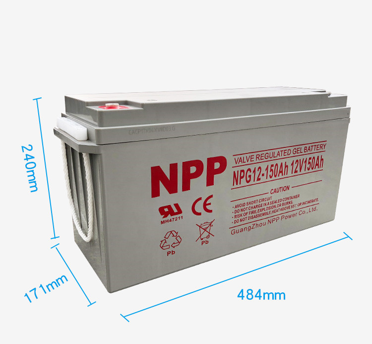 NPP耐普太阳能胶体蓄电池12v100ah直流屏ups房车路灯船舶医疗铁路核电站逆变器路灯电力机房